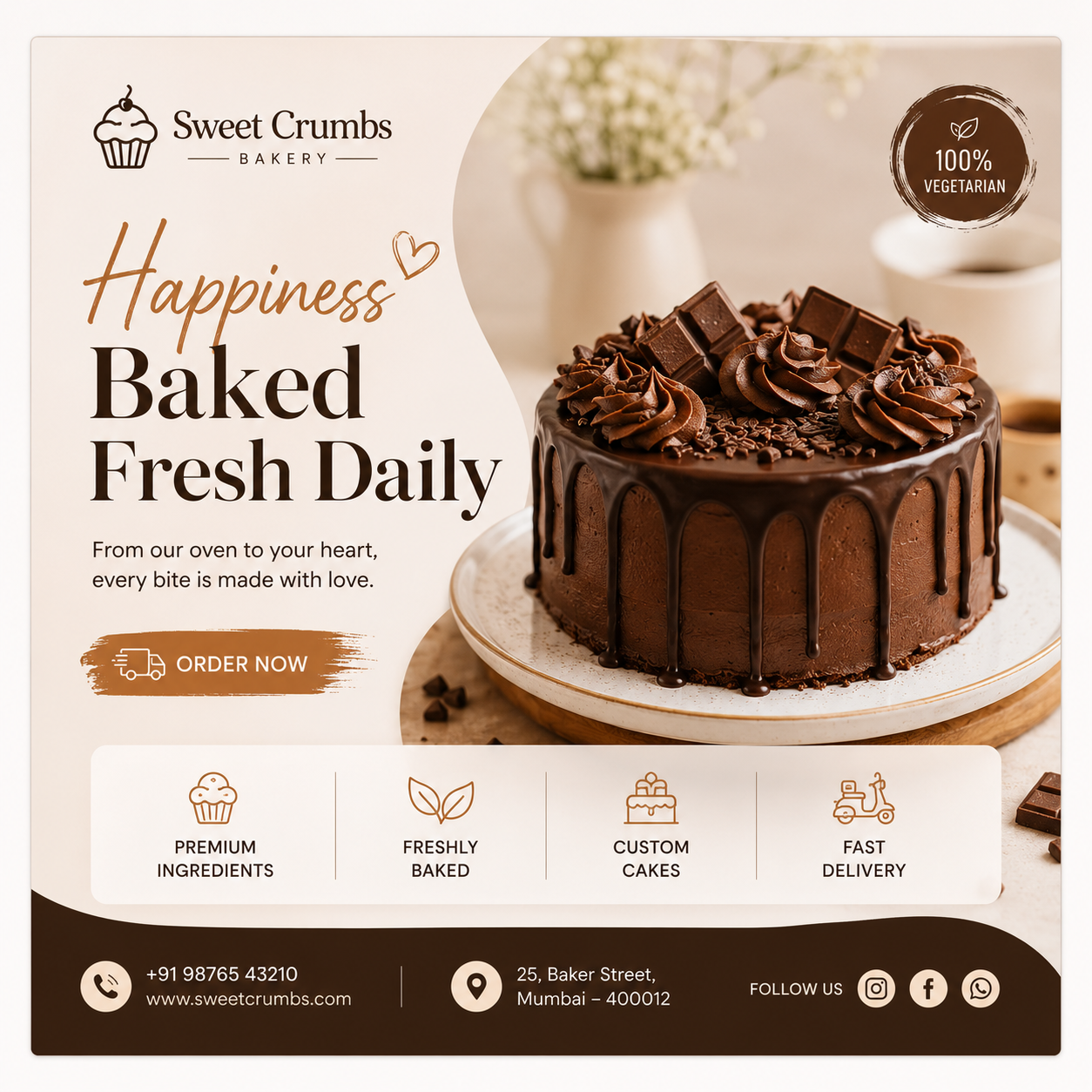 Sweet Crumbs Bakery Instagram Content