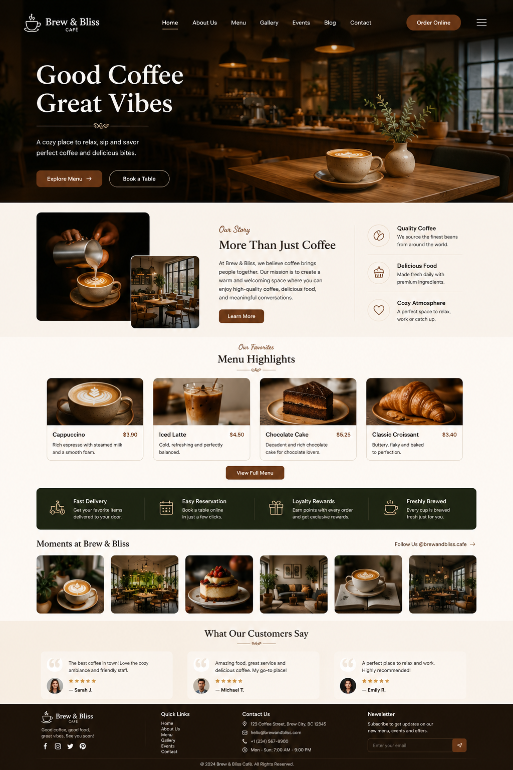 Café Website Mockup
