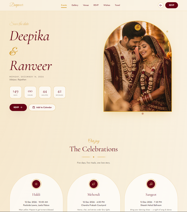 Modern Wedding Website
