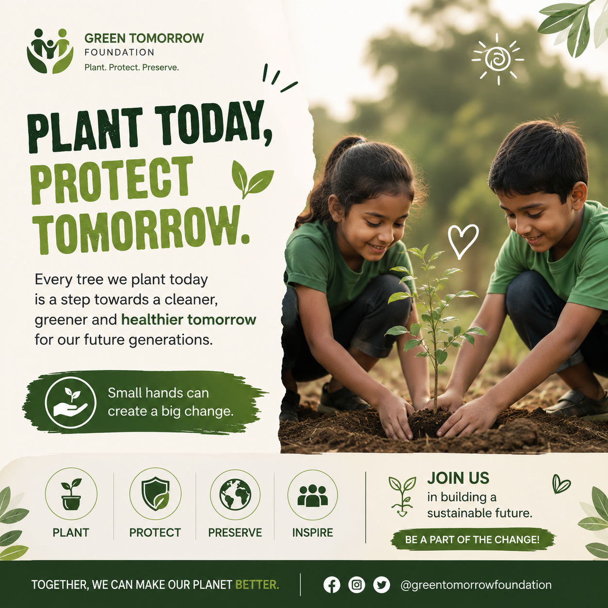 Green Tomorrow Foundation Campaign Poster